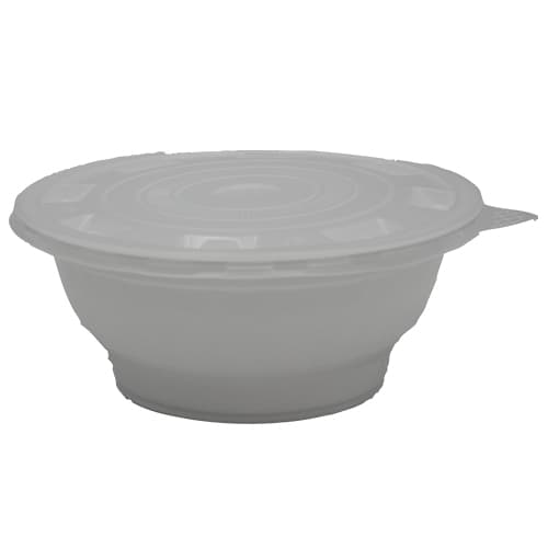 Kari Out Bowl & Lid Combo 30 oz Plastic White Microwave Safe