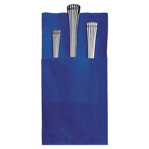 Hoffmaster Quickset 8.25" x 4.25" Coin Embossed 2-Ply Navy Blue Dinner Napkins