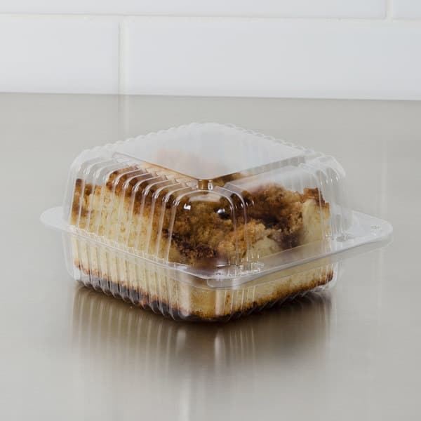 Dart StayLock Clear Hinged Plastic 5" Square Container