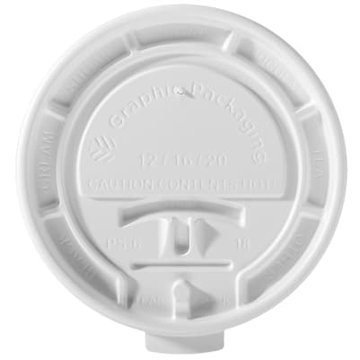 10/12/16/20/24 oz. Polystyrene Lock-Back/White Paper Hot Cup Lid