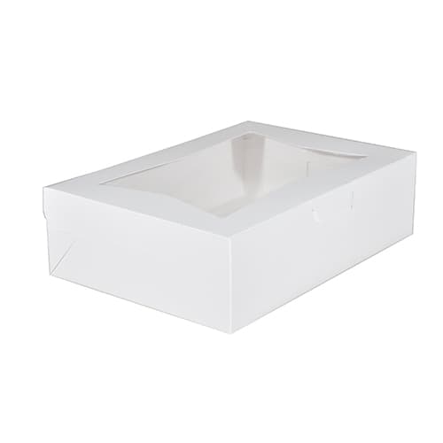 Southern Champion 14" x 10" x 4" White Auto-Popup 1/4 Sheet Window Bakery Box