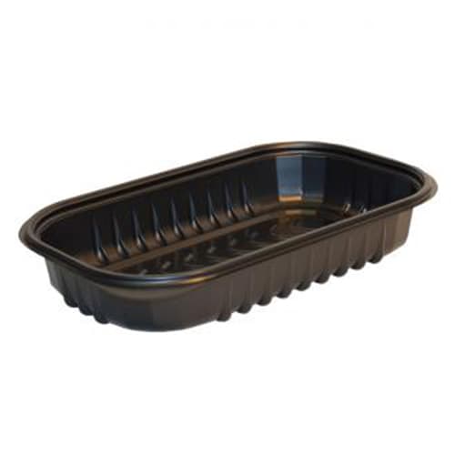 Sabert Black 68 oz. Large Rectangle Tray