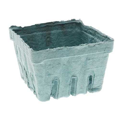 Pactiv 1 Pint Green Molded Pulp Berry / Produce Basket