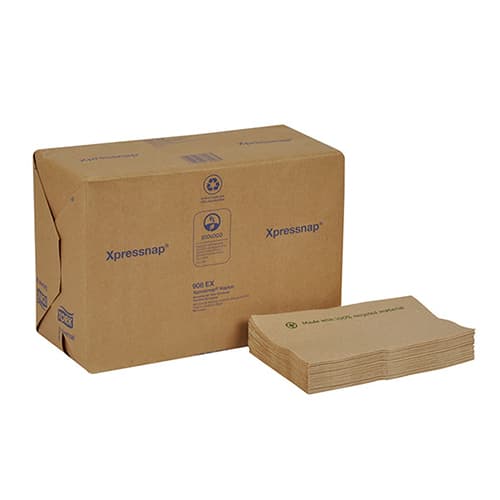 8.5" x 13" Brown Kraft Xpressnap Dispenser Napkin (4.3" x 6.5" Folded)