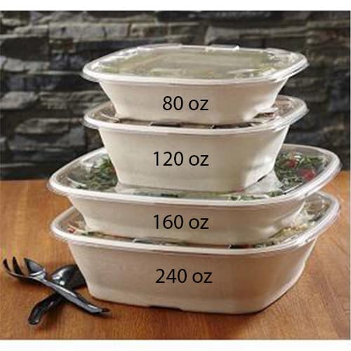 Sabert TerraPac Square Pulp Square Bowl Natural, 240 oz.