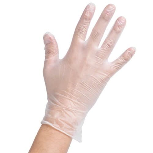 Small, Powder Free Vinyl Glove, White