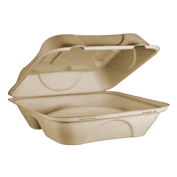 9×9 Fiber Clamshell, 3-Compartment (300/case)