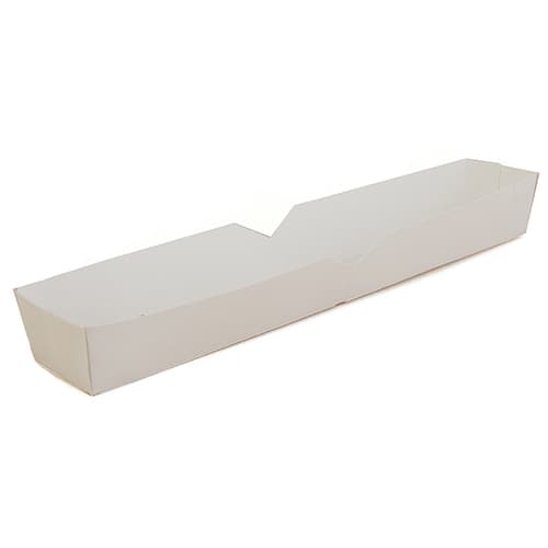 Southern Champion 10 1/4" x 1 1/2" x 1 1/4" White Paper Footlong Hot Dog Tray
