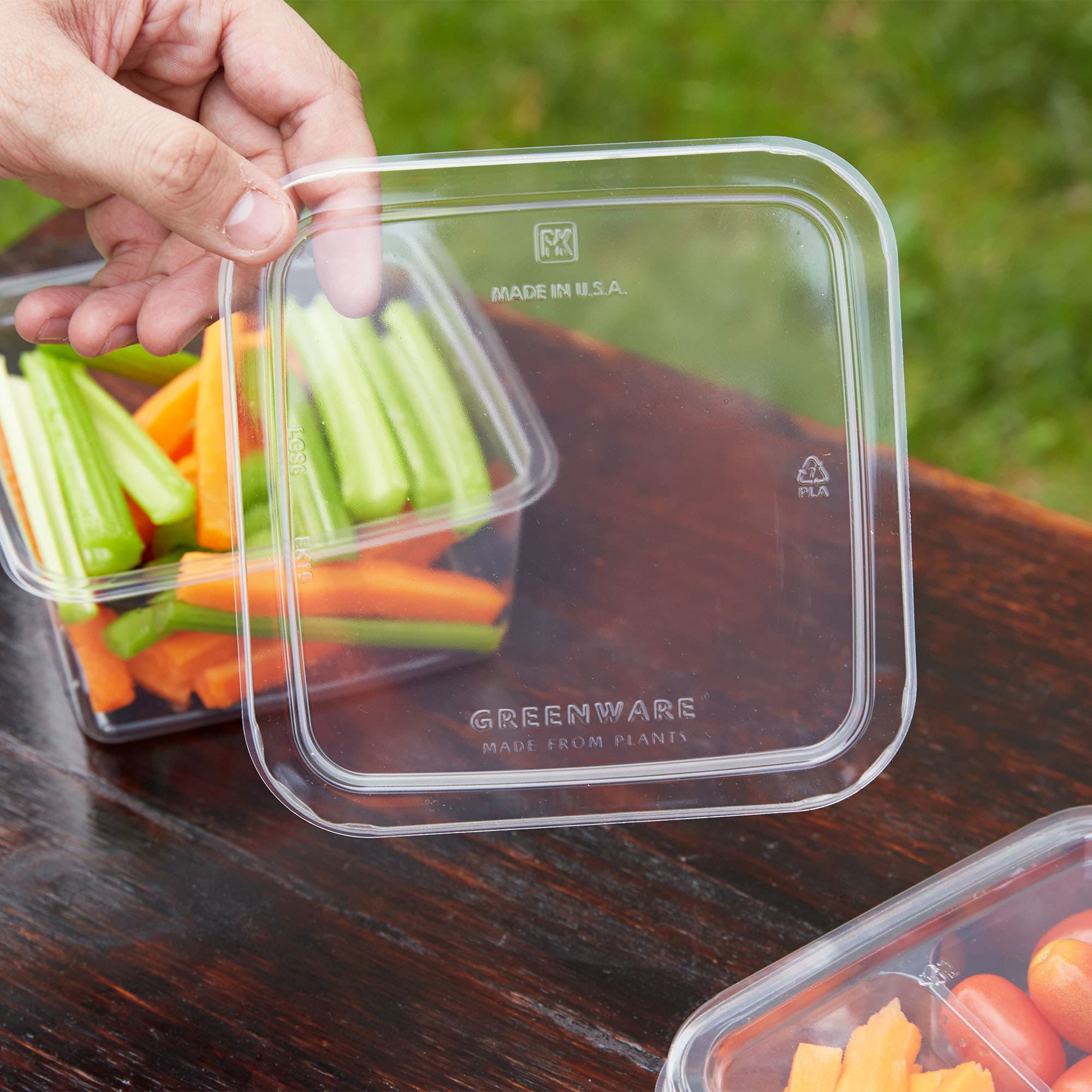 Fabri-Kal LGS6 Greenware Clear PLA Plastic Compostable Lid - Image 1