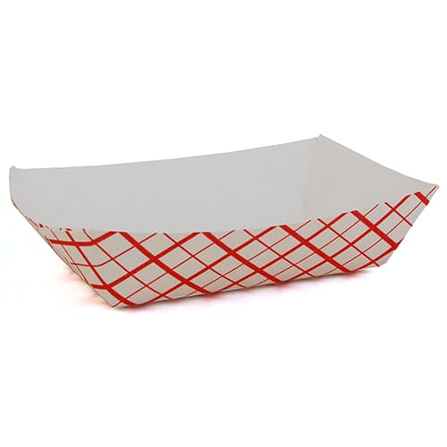 Specialty Quality Packaging #25 1/4 lb. Red Check Food Tray - Image 1
