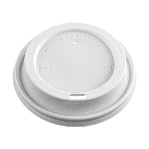 10/12/16/20/24 oz Dome/White Polypropylene Sip Thru Lid - Image 1