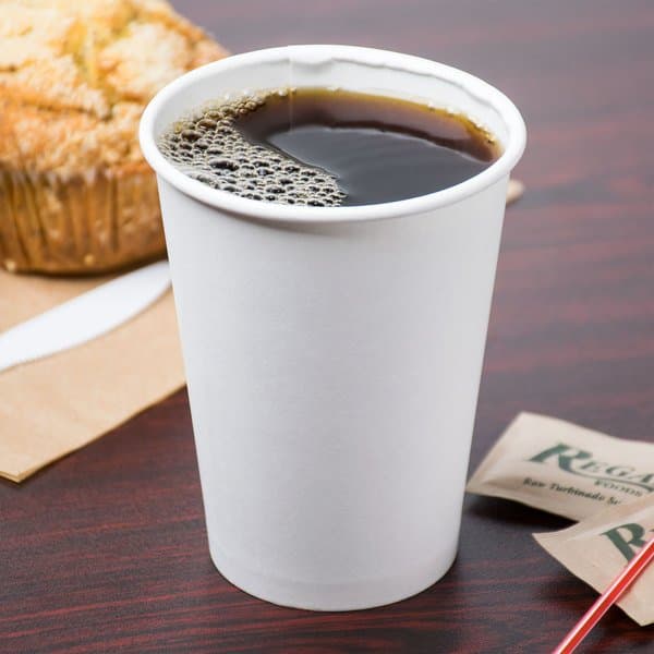 12 oz Paper Hot Cup, White - Image 1