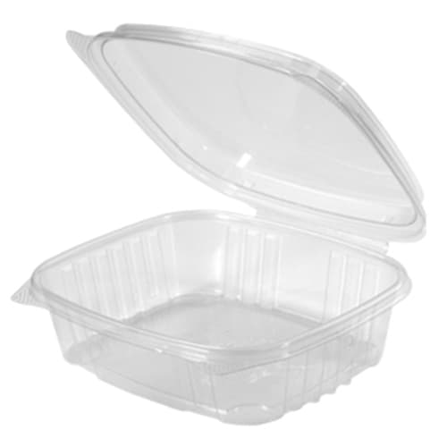Genpak AD24F 24 oz. Secure Seal® Clear High Dome Lid Hinged Deli Container - Image 1