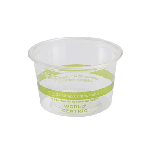 World Centric® 4 oz Clear PLA Portion Cup/Parfait Insert - Image 1