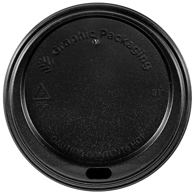 Black PS Sip Lid - fits 10 oz Paper Hot Cups - Image 1