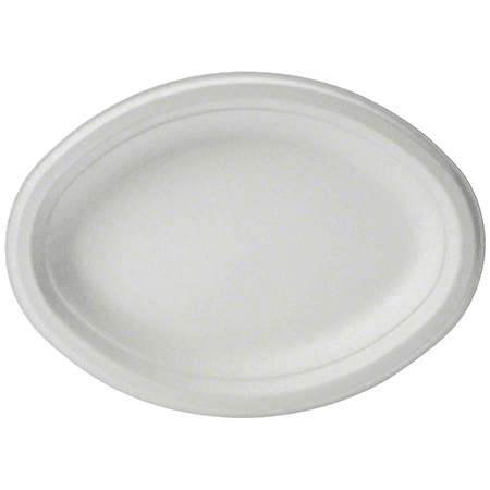 10" Oval Fiber Platter, White