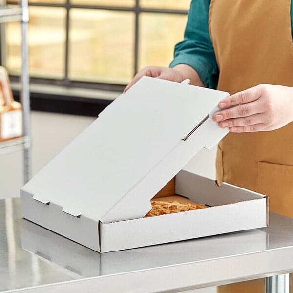 12" x 12" x 2" White Corrugated Plain Pizza Box - Image 1