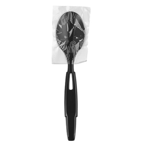 Dixie Ultra® Smartstock® Series-W Black Heavy Weight Polypropylene Plastic Wrapped Teaspoon - Image 1
