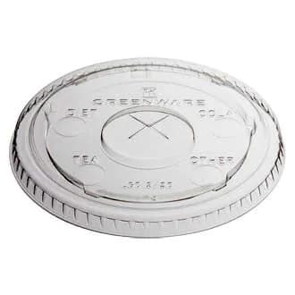 Clear PLA Lid with Straw Slot - fits 12 oz Clear Cold Cups
