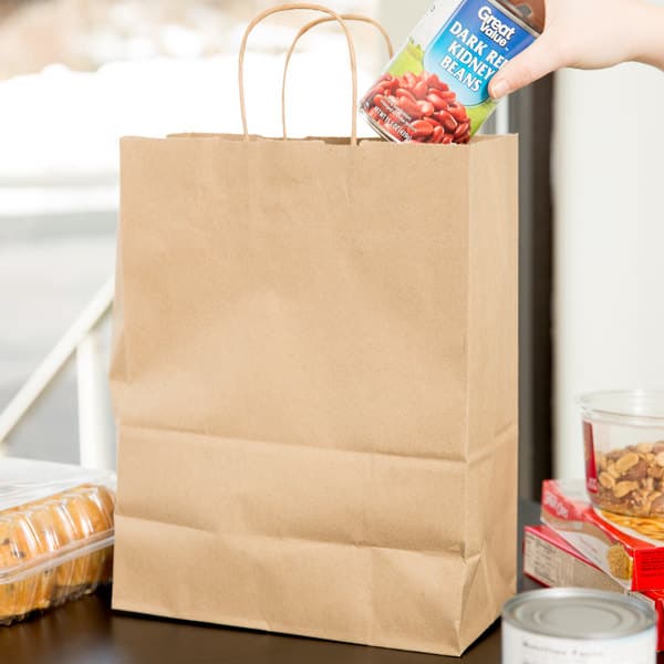 10" x 5" x 13" Kraft Paper Bag with Handles - Image 1