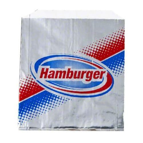 Brown Paper Goods Printed Hamburger Foil Bag - Image 1