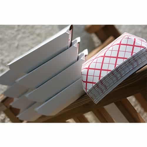 #100 Food Tray, Red Check - Image 1