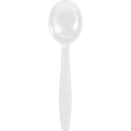 Berk White Heavy Weight Plastic Soup Spoon - Image 1
