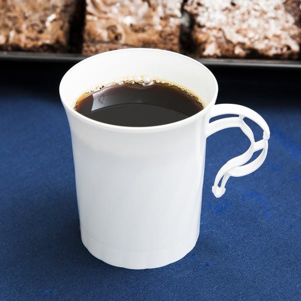 WNA Comet CWM8192W Classicware 8 oz. White Plastic Coffee Cup - Image 1