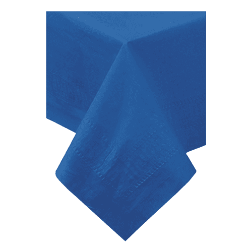 Hoffmaster 220622 54" x 108" Navy Blue Cellutex Tissue / Poly Paper Table Cover - Image 1