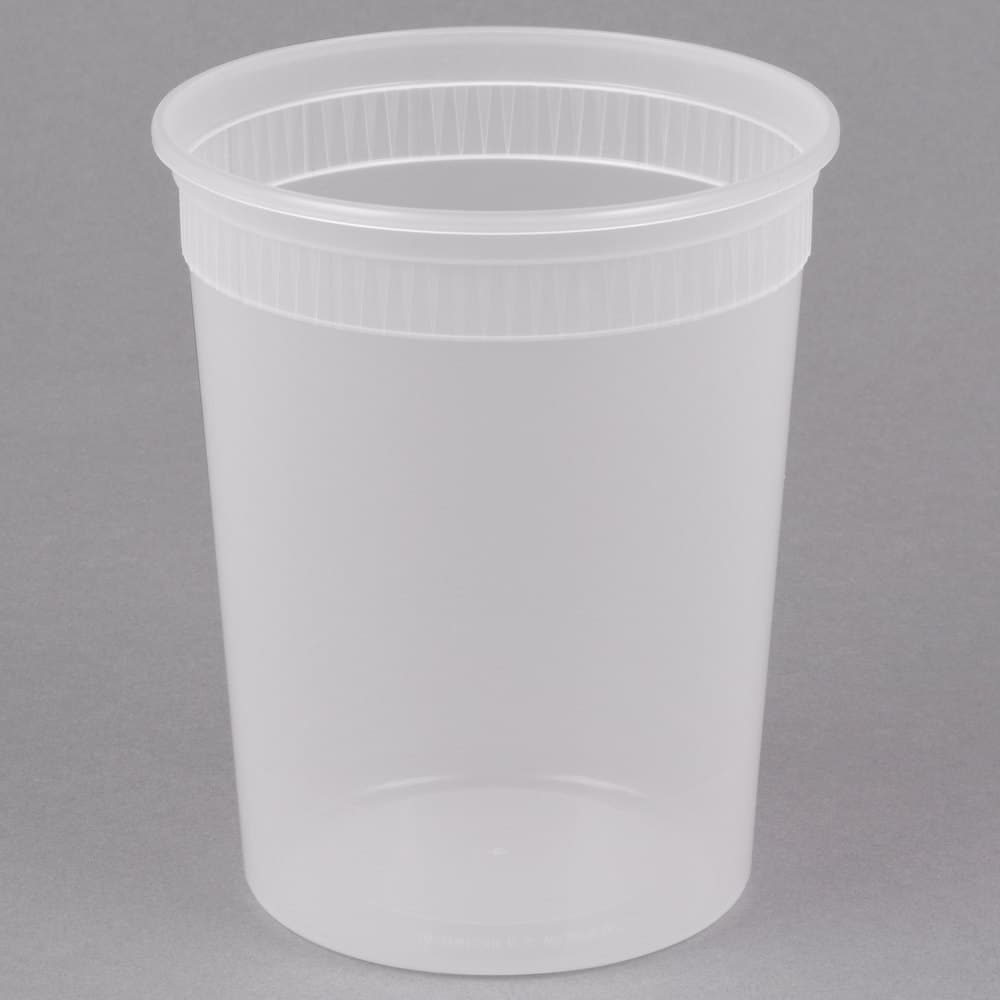 32 oz. Translucent Round Hi-Heat Microwavable Deli Container - Image 1
