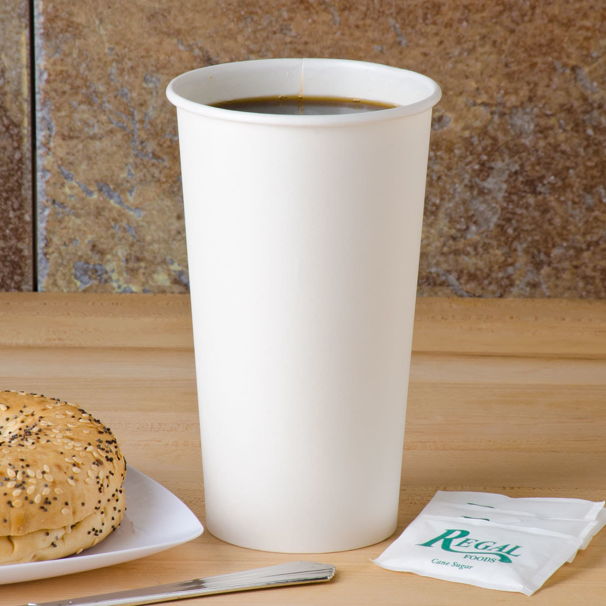 Solo 420W-2050 20 oz. White Poly Paper Hot Cup - Image 1