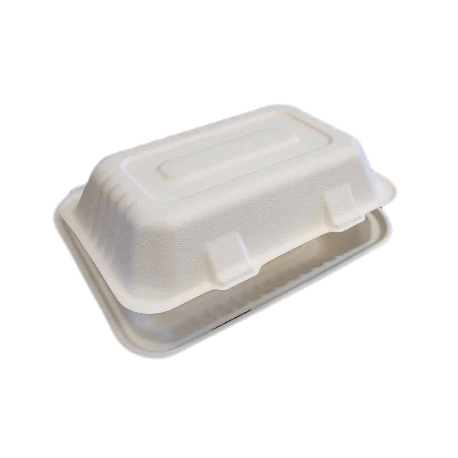 9" x 6" x 3" Fiber Hinged Container, 1-Compartment - Image 1