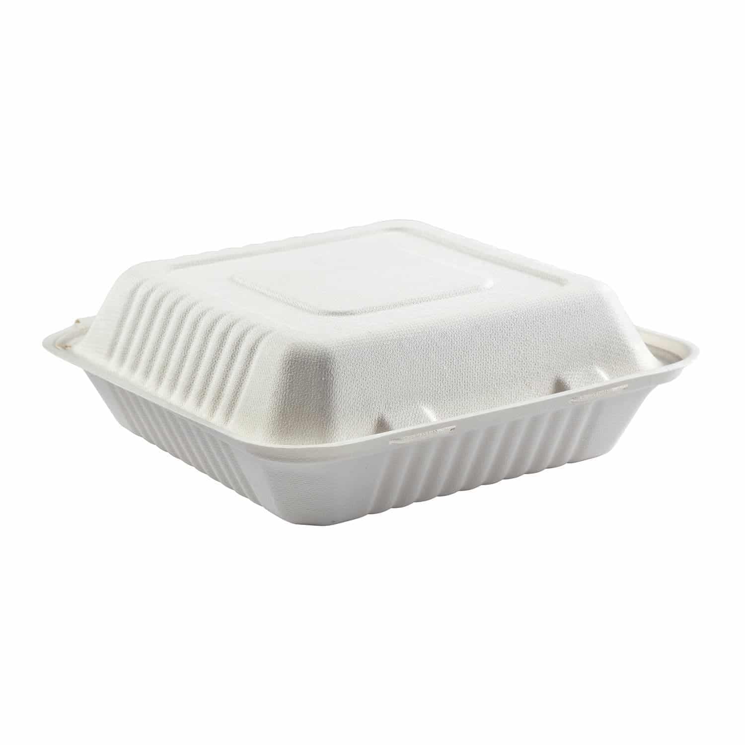 9" x 9" x 3" Fiber Clamshell, 1-Compartment - Image 1