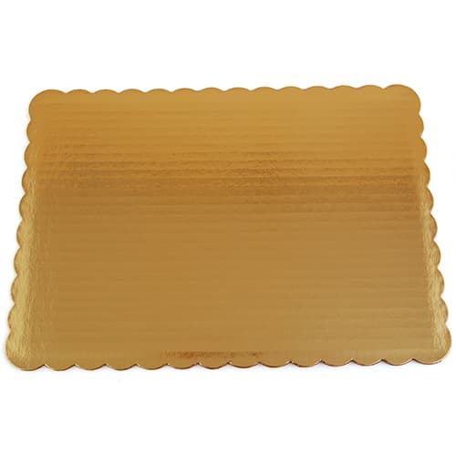 Southern Champion 1/4 Scalloped Metallic Gold Cake Pad