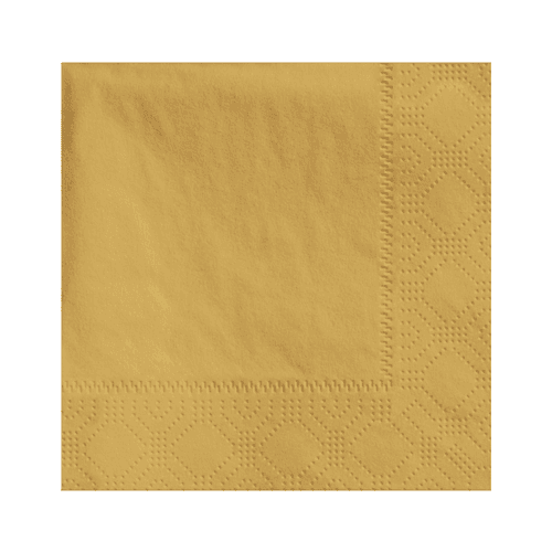 Hoffmaster 4.75 " Regal Embossed 2-Ply Glittering Gold Beverage Napkins - Image 1