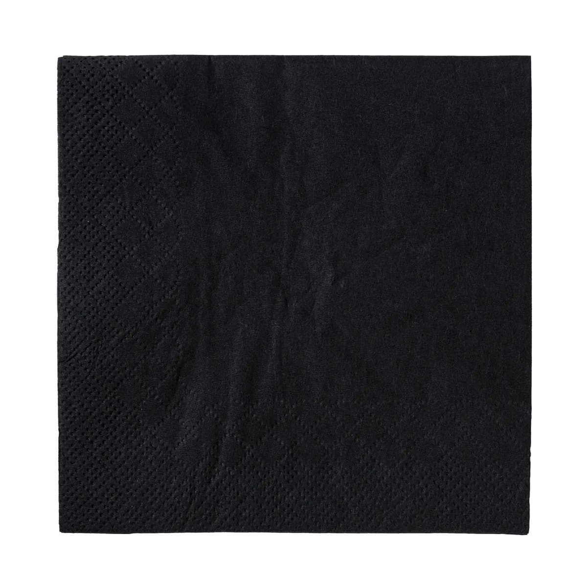 AmerCare 4.75 " 2-Ply Black Beverage Napkins - Image 1