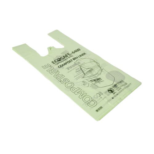 Compostable, Large T-Shirt Bag,12x7x20", 0.85 mil