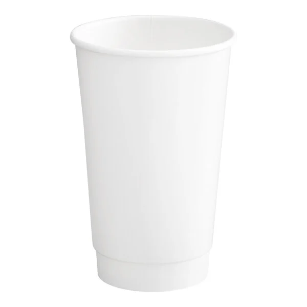16 oz PE Lined Double Wall Paper Hot Cup, White Inner Wall + Kraft Outer Wall - Printed 1 Color (Lost Draft Custom Print)