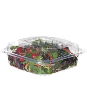 8" x 8" x 3" Clear Compostable Clamshell - Image 1