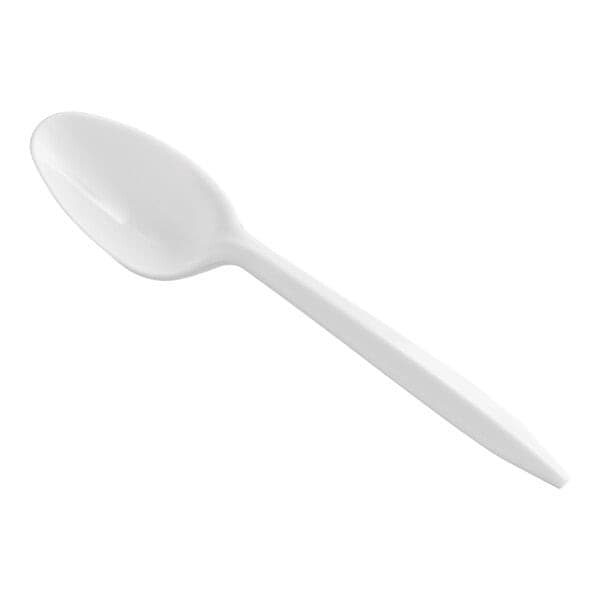 Emerald Medium Weight White Plastic Teaspoon - Image 1