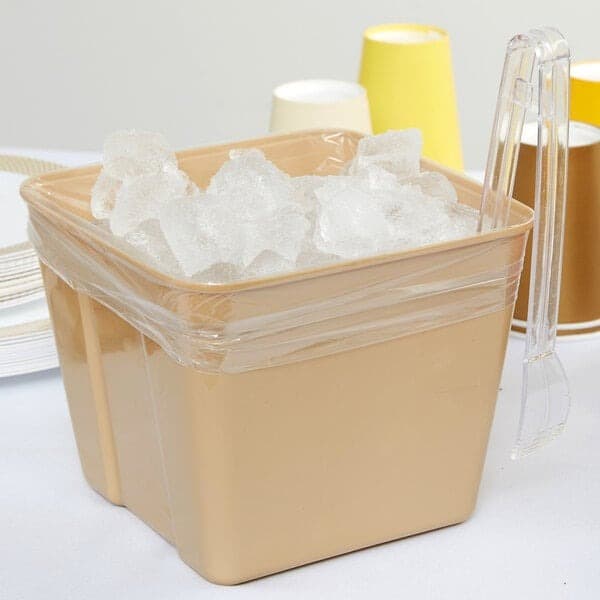 TUF-R® 8" x 4" x 12" .75 mil Std Linear LDPE Gusset Bag / Ice Bucket Liner - Image 1