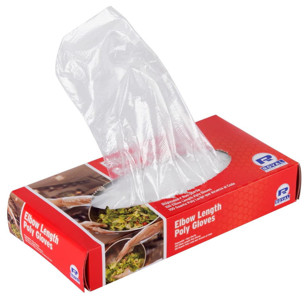 Royal Paper 21 1/2" Elbow Length Poly Glove
