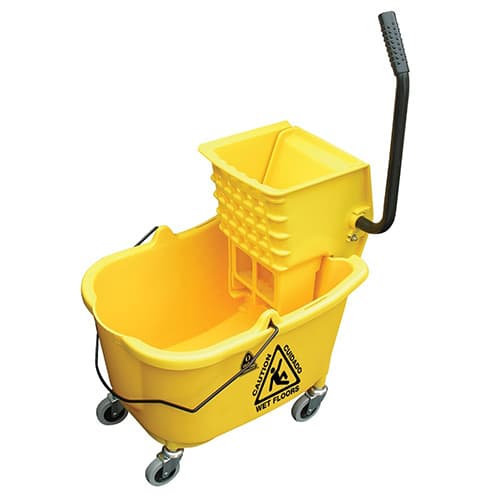 Nexstep 96975 32-35 Qt. Yellow Mop Bucket with Side Press Wringer