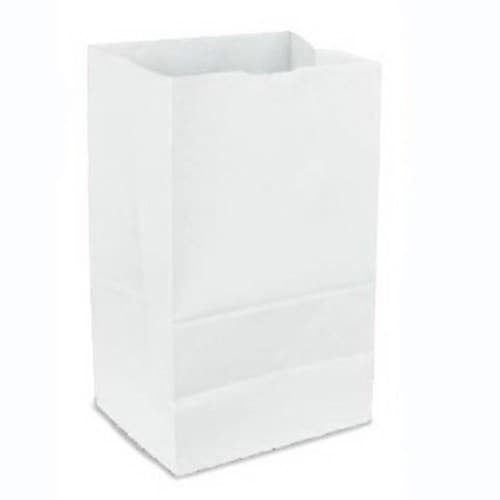 4 5/16" x 2 7/16" x 7 7/8" White Paper Bag