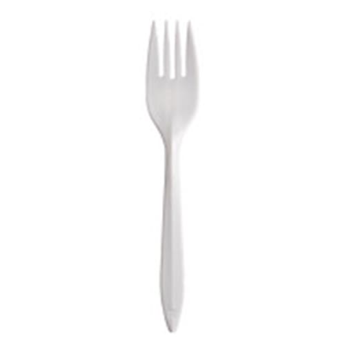 Dart F6BW 6 1/8" Medium Weight White Plastic Fork