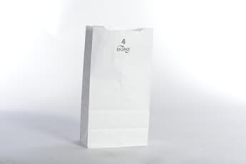 5" x 3 1/3" x 9 3/4" White Paper Bag - Image 1