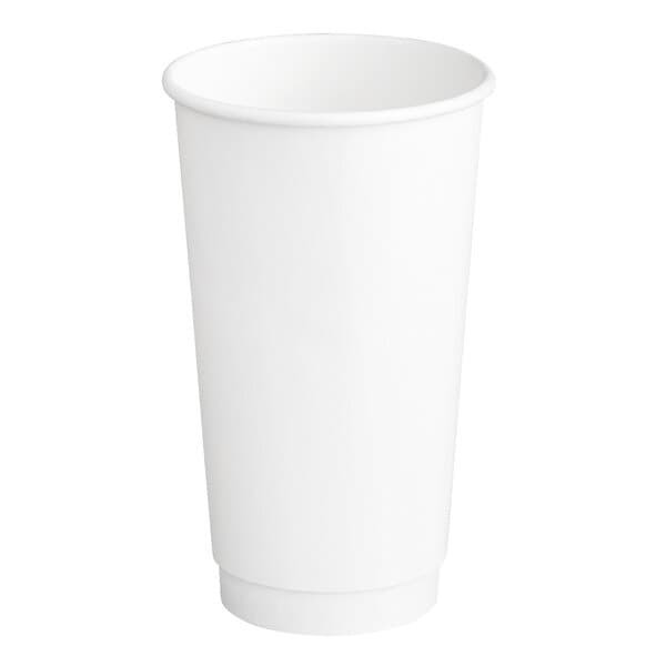 20 oz PE Lined Double Wall Paper Hot Cup, White - Image 1