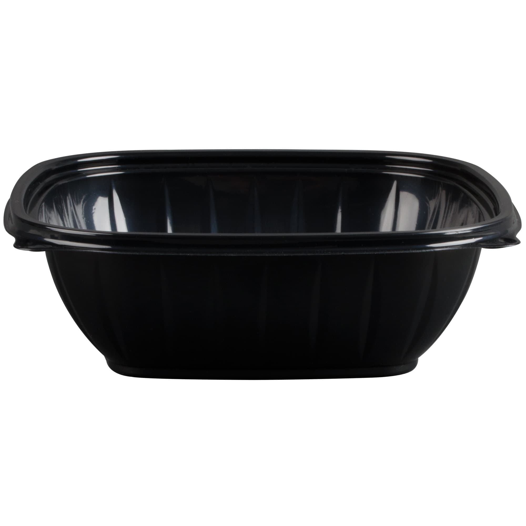 Dart B48SB PresentaBowls Pro 48 oz. Black Square Plastic Bowl - Image 1