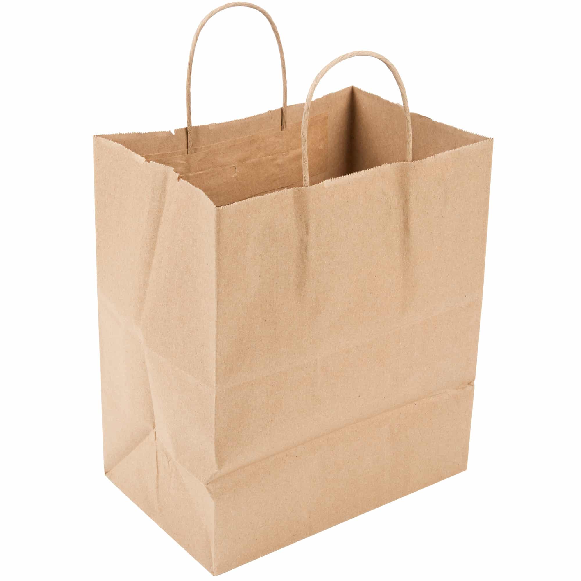10" x 7" x 12" Kraft Paper Bag with Handles - Image 1