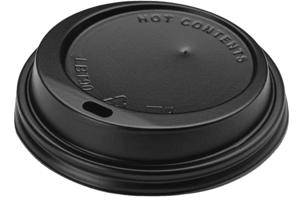 Black PS Lid - fits 10-20 oz Paper Hot Cups